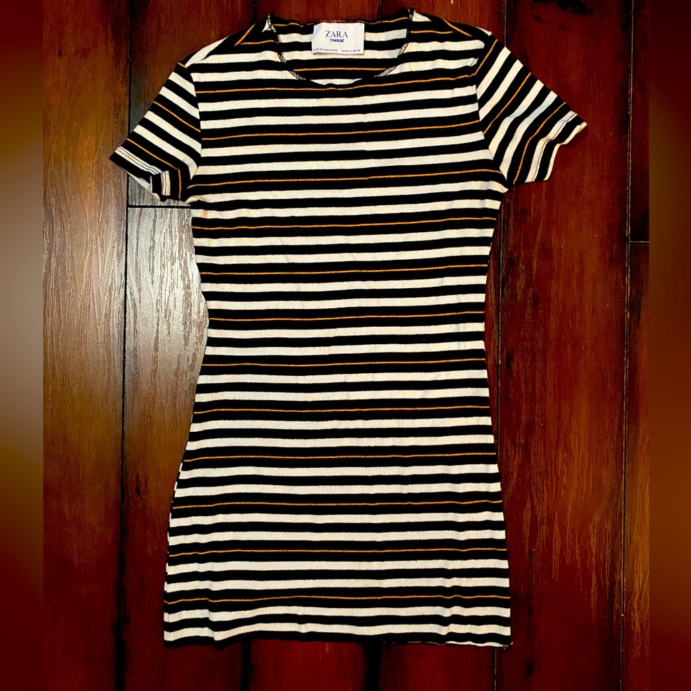 Zara striped shirt, body con mid length top size small